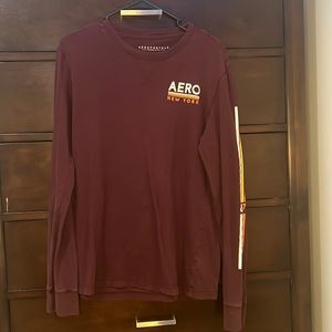 Aeropostale NY long sleeve maroon shirt